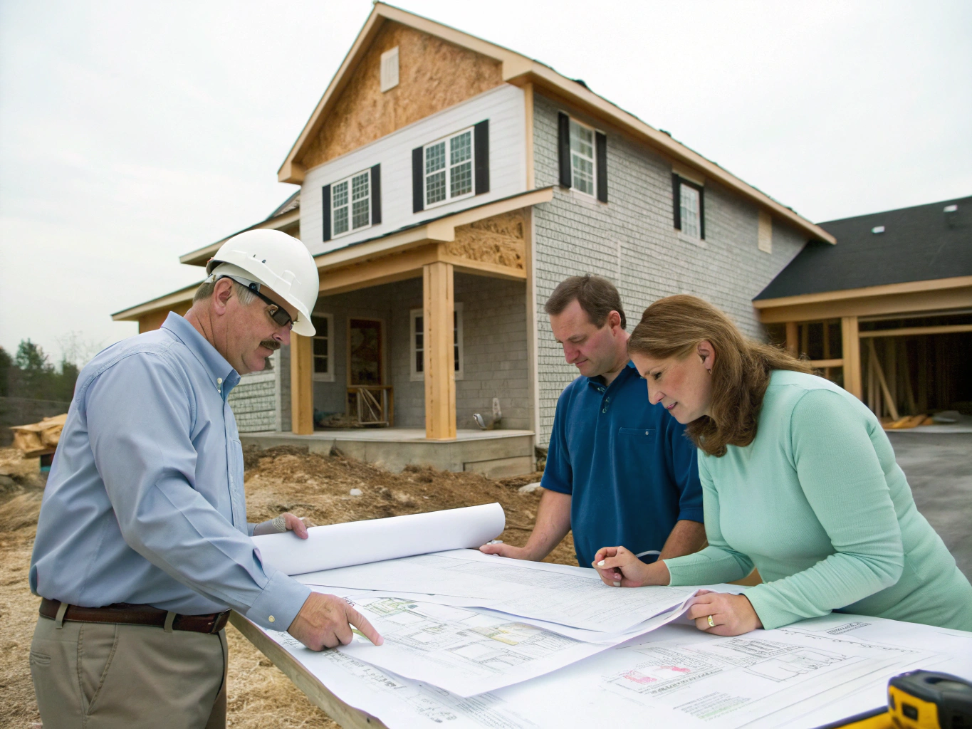 Architectural plans and structural framing review on a residential remodel jobsite